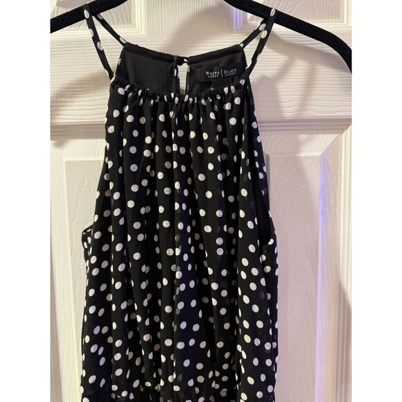 WHBM Halter Dress Women's Size 4 High Low Polka Dots Sleeveless Black White NEW - Picture 11 of 14